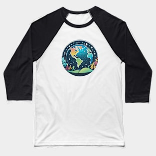 Colorful globe - fantasy earth Baseball T-Shirt